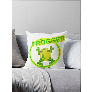 8 bit FROGGER Throw Pillow