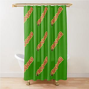 Frogger Logo and Frog Shower Curtain