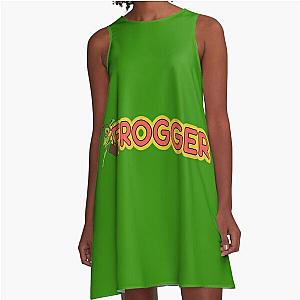 Frogger Logo and Frog A-Line Dress