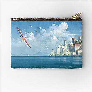 Red Bird Coastal City Zipper Pouch