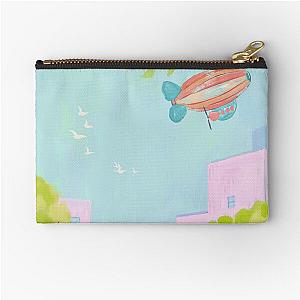 Hot Air Balloons Flying Over Town Zipper Pouch