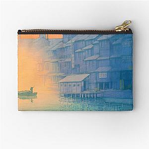 Ukiyo-e Morning at Dotonbori in Osaka by Kawase Hasui Zipper Pouch