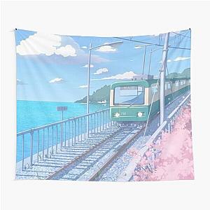 Anime Aesthetic Train Tapestry