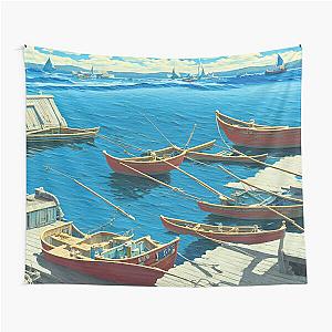 Coastal Nautical Ocean Beach-Themed Decorative Throw Pillow Tapestry