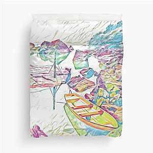 Galathi Fishing in the Mountains Duvet Cover