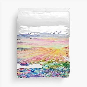 Girl with Flowers Duvet Cover