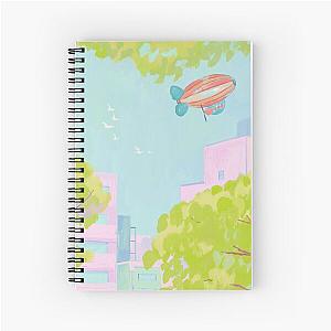 Hot Air Balloons Flying Over the Town Spiral Notebook