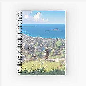 Seaside Town View Nature Meets Human Habitat Spiral Notebook