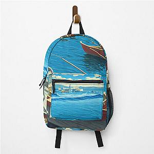 Coastal Nautical Ocean Beach-Themed Decorative Pattern Backpack