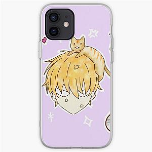 Fruits Basket Cases - Kawaii chibi Kyo with happy little neko and onigiri iPhone Soft Case RB0909