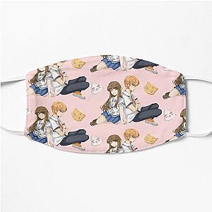 Fruits Basket Face Masks - Tohru Honda and Kyo Sohma with onigiri and cat motif Flat Mask RB0909
