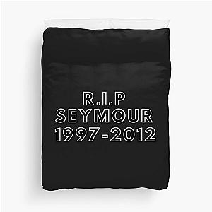 R.I.P Seymour 1997-2012 - Frys Dog, Bender, Futurama, TV Show, Meme - White Text Duvet Cover