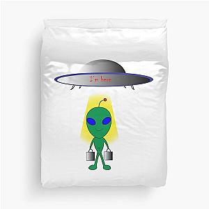 I'm here alien stickers and hoodies - Futurama Masks Duvet Cover