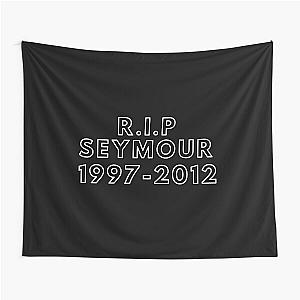 R.I.P Seymour 1997-2012 - Frys Dog, Bender, Futurama, TV Show, Meme - White Text Tapestry