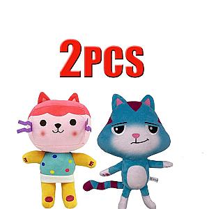 25cm 2pcs Baby Box Cat and CatRat Gabby Dollhouse Stuffed Animals Plush