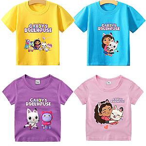 Gabby Dollhouse Cartoon Print T-shirt for Children