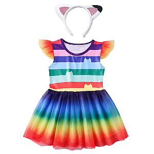 Gabby's Dollhouse Cats Baby Girl Colorful Dresses