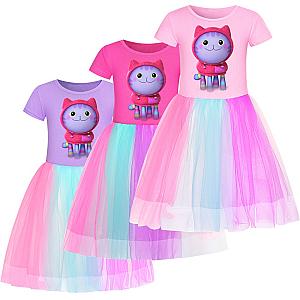 Gabby's Dollhouse Kids Summer Colorful Dresses