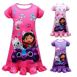 Gabby's Dollhouse Cartoon Cat Car 3D Nightdress For Children