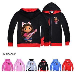 Cute Gabby's Dollhouse Cartoon Gabby Cats Hooded Zipper Jackets