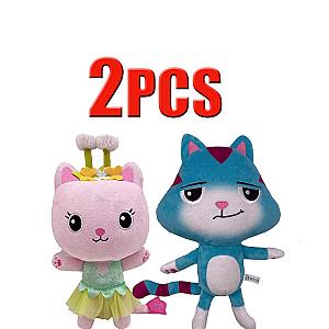 25cm 2pcs Cats Gabby Dollhouse Stuffed Animals Plush