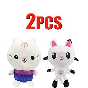 25cm 2pcs Cats Gabby Dollhouse Stuffed Animals Plush
