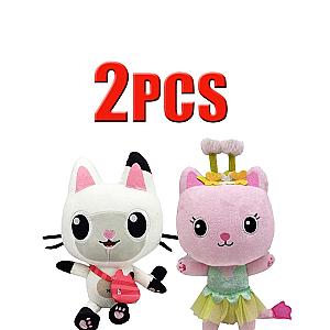 25cm 2pcs Kitty Faity and Pandy Paw Gabby Dollhouse Stuffed Animals Plush