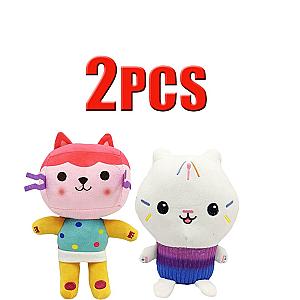 25cm 2pcs Baby Box Cat and Cakey Cat Gabby Dollhouse Stuffed Animals Plush