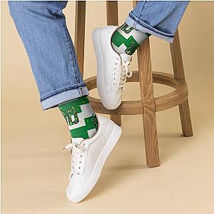 Game Theory Socks Striped Printed Socks White
