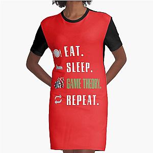 Eat Sleep Game Theory Retire Graphic T-Shirt Dress