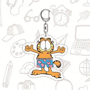 Garfield Cartoon Cat Standing Plates Key Chain