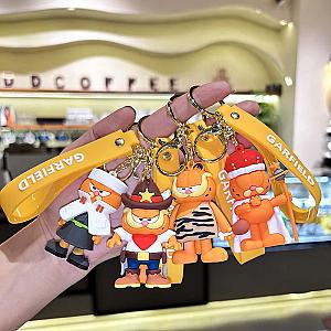 Garfield Cartoon Cat Figure Keychain