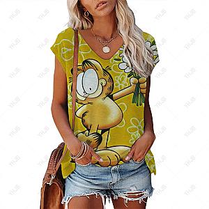 Garfield Cute Cartoon Print Funny Tank Top Women Sleeveless Shirt
