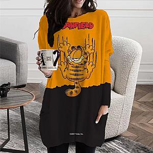 Garfield Cat Cartoon Printing Pocket Extended T-shirt