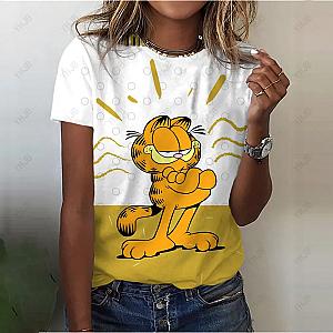 Garfield Cat Cartoon Print Short Sleeve T-shirts