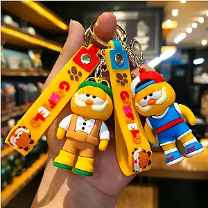 Garfield Cartoon Cat Toys Keychain