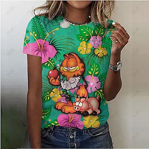 Garfield Hawaii Cartoon Cat 3D Print T Shirts