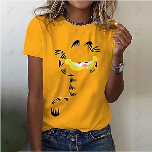 Garfield Cartoon Printed Short Sleeved T-Shirt