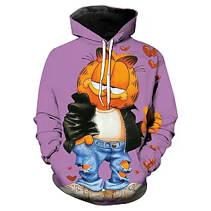 Garfield Cat Cartoon Street Dress Fun Hoodies