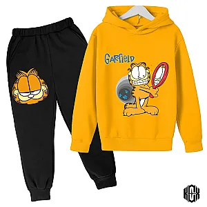 Garfield Cat Cartoon Sweater Hoodies Pants Set