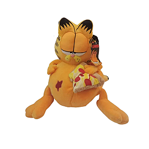 30cm Yellow Garfield Cat Eating Pizza Plush