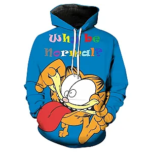 Garfield Cartoon Cat Print Fun Cartoon Hoodies