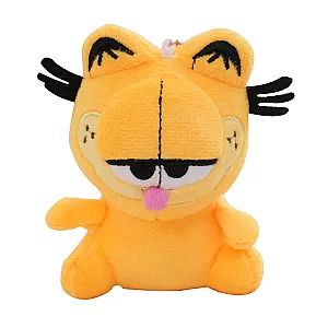 11cm Anime Cartoon Garfield Cat Stuffed Plush Toy Keychain