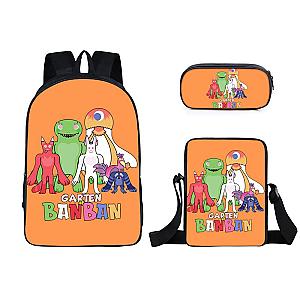 Three -piece Garten of Banban Garden Game Backpack Schoolbag Pencil Case