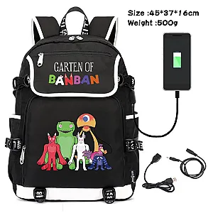 Garten Of Banban Garden Cartoon Cute Printed USB Charging Backpack