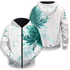 Haikyuu Hoodies - Aoba Johsai Green Leaf Unisex Zipped Hoodie FH0709