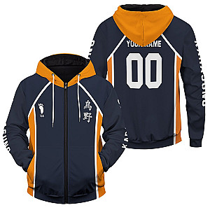 Haikyuu Hoodies - Personalized Team Karasuno Unisex Zipped Hoodie FH0709