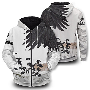 Haikyuu Hoodies - Karasuno Crows Unisex Zipped Hoodie FH0709