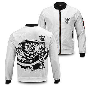 Demon Slayer Jackets - Tanjiro B&amp;W Bomber Jacket FH0709