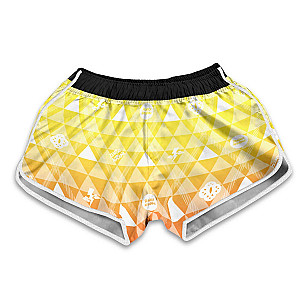 Demon Slayer Shorts - Zenitsu Plaid Women Beach Shorts FH0709